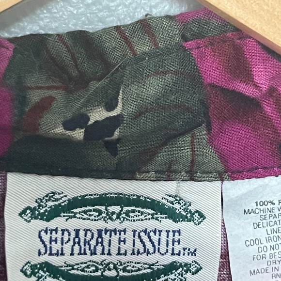 Vintage Separate Issue Floral Leopard Button-Down Shirt – 80s/90s Bold Print - Picture 9 of 10